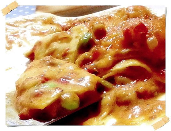 我貪心醬料用太多又爆漿辣~