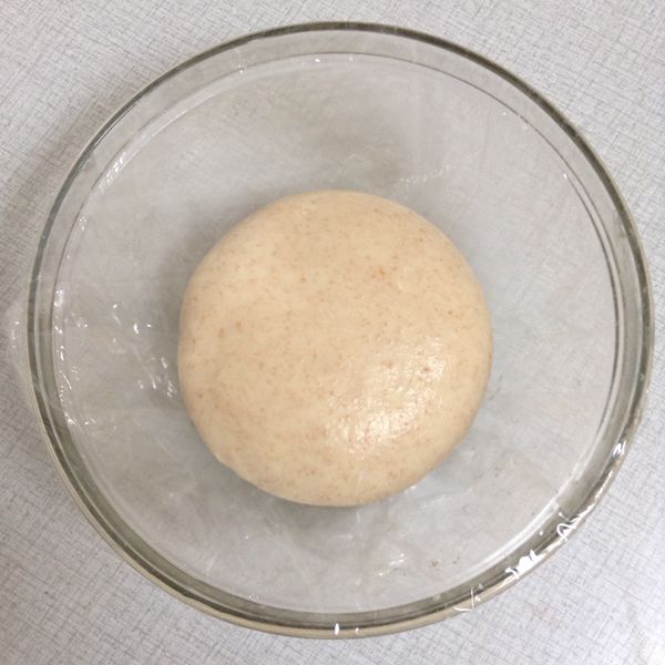 放入抹少許油的容器並蓋上布或保鮮膜發酵至兩倍大，約一小時。
