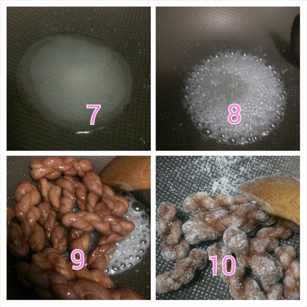 麵團揉成長柱狀，再切適當大小的幾等份小麵團。