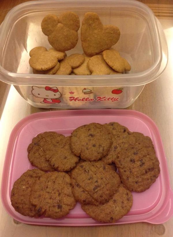 將麵團冷藏約20分鐘後取出 捏成自己喜歡的形狀
以烤箱160度烤25分鐘
放涼5分鐘即可吃