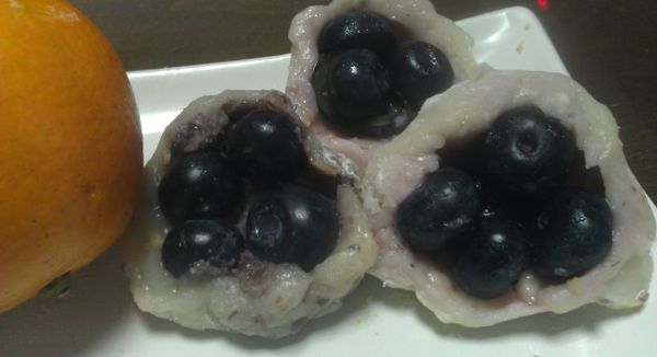 好吃的藍莓大福麻糬完成