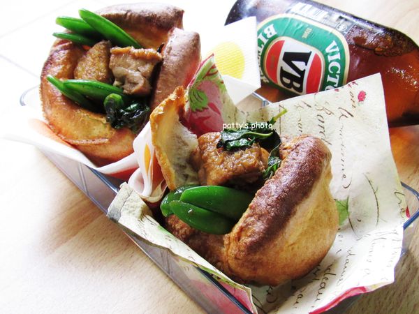 要吃時，再將三杯雞肉填進步丁裡，即完成。