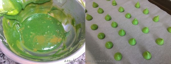 墊冰水冷卻到半凝固，擠出一口大小的水滴狀。