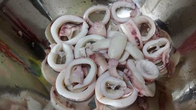 魷魚川燙完過一下冷水。