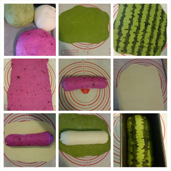 把三種麵團各自加入所需的糖,酵母,液體還有奶油揉成一光滑麵團.

(有攪拌機和麵包機就更方便可直接分別投入揉成團備用)