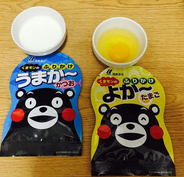 首先，將需要的食材準備好。 （順便一提，Kumamon真的好可愛呀> <）