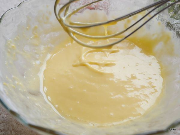 將麵糊調勻後如此糊度