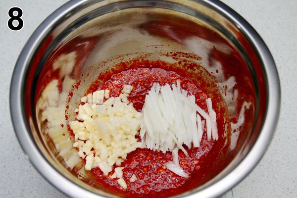 梨丁和白蘿蔔絲、