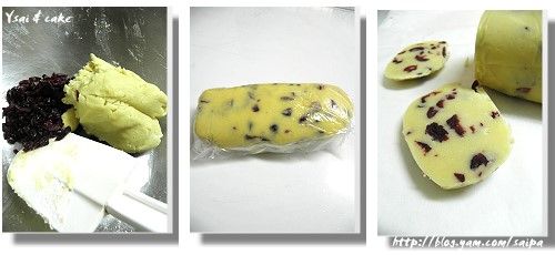 最後加入蔓越莓,冰冷藏30分,再拿出來切成一片一片
烤箱預熱上下火170度,烤約20分,即可OK