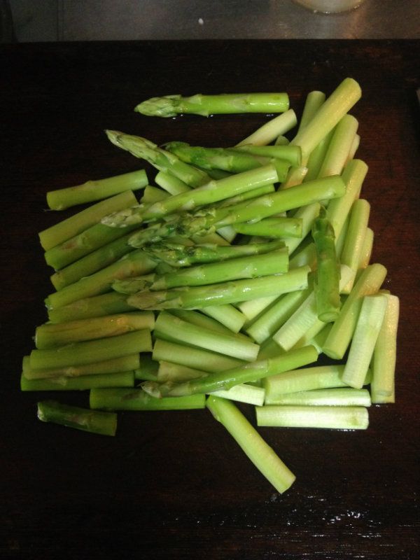 山藥、甜椒、蘆筍、草菇 洗淨、切條