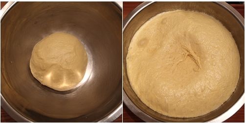 接著放入鋼盆蓋保鮮膜以30度C發酵2小時