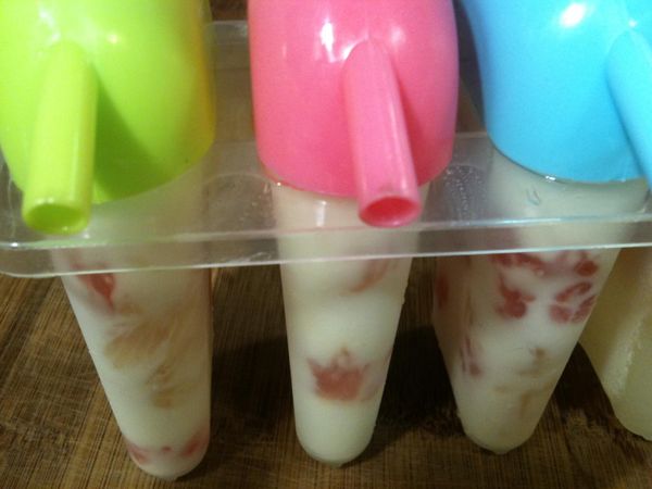 將製冰盒的蓋子蓋上，放入冰箱冷凍，隔天就有好吃的冰棒可以享用了。