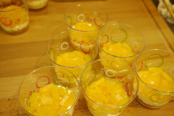 組合：放入水蜜桃丁。