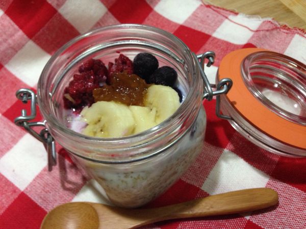 Anna的冰箱什麼都有⋯
簡單調個喜歡的顏色
早餐完成嘍⋯