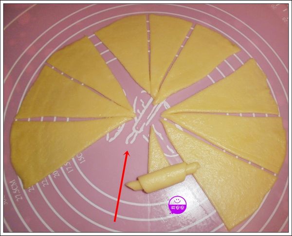 再看一次；由外圓向圓的中心處起（請看紅色箭頭的指示方向）。