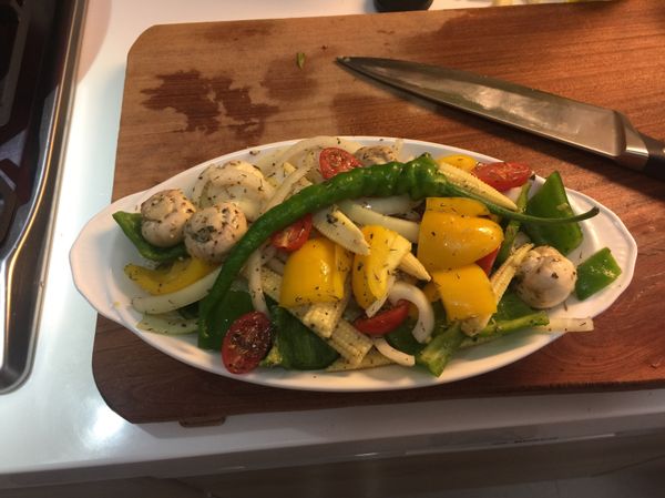 接著放入可以進烤箱的烤盤