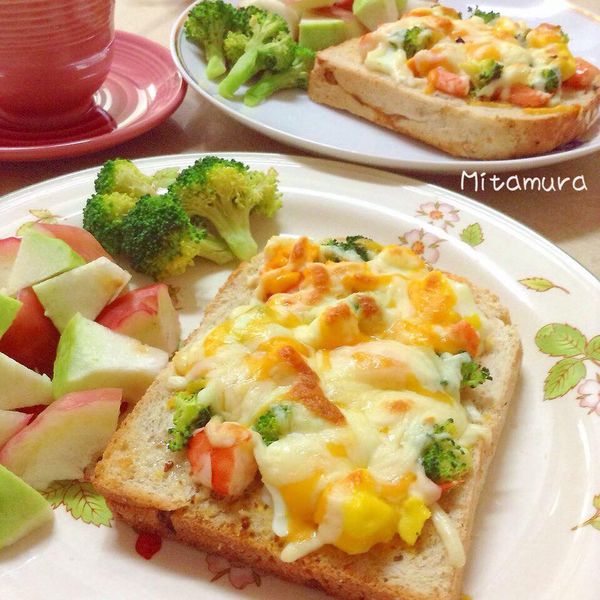 做成鮮蝦沙拉焗烤厚片