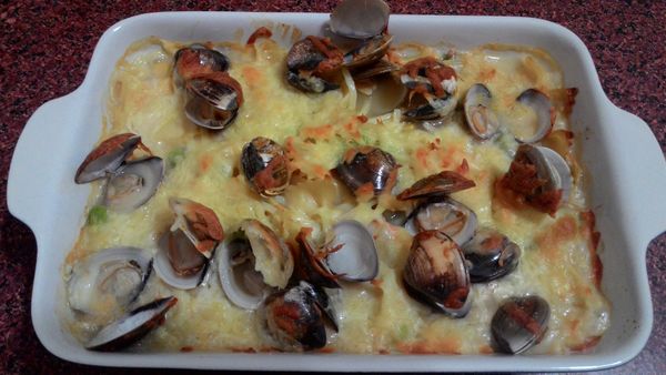 成品二 : 焗烤蛤蜊義大利麵