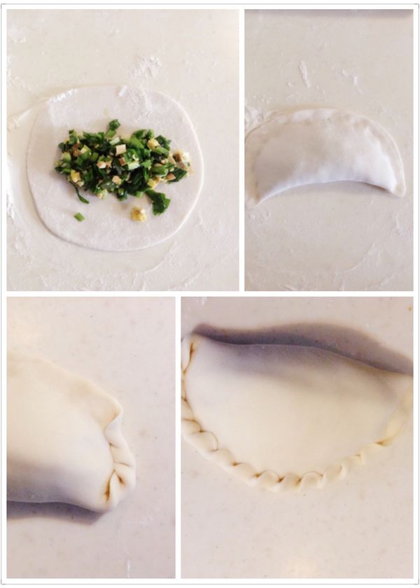 [麵糰]取出，一個麵糰約40公克，可切成15個。依序包成盒子形狀。