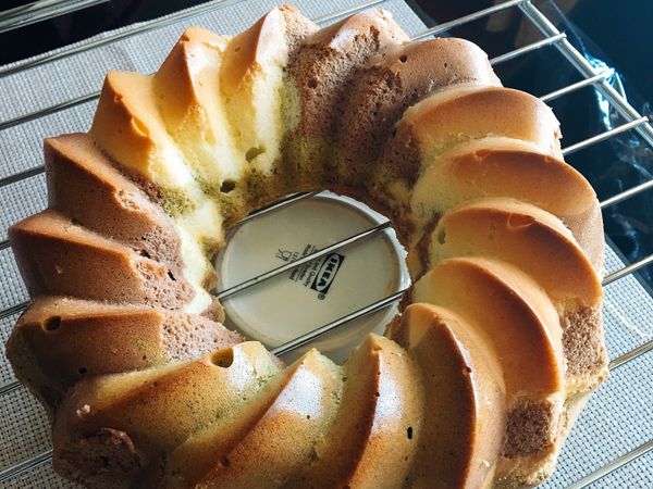 烤好倒放，涼後可脫模^_^
完成