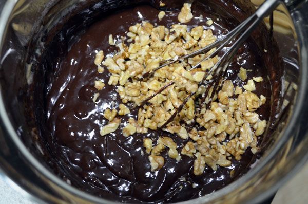 最後加入核桃和巧克力碎片