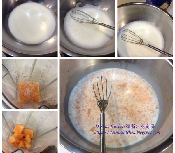 哈蜜瓜用食物調理機 3速 攪打6秒，備用