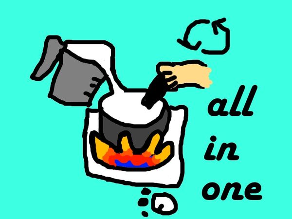 將所有食材全部加進一個小鍋子裡！！
開小火煮，要不停攪拌唷~~