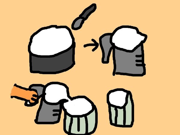 主至微濃稠之後就關火，不要煮太久，不然會變卡士達醬唷~
倒進模具裡面(我只有罐頭罐子)