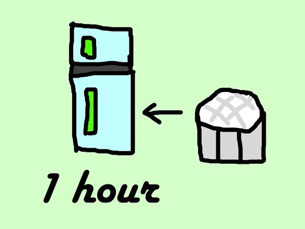 幫你的奶酪蓋上保鮮膜，封住瓶口，放入冰箱中冷藏1個小時，拿出來就可以吃囉！！