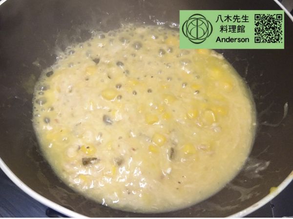 拌合均勻後，玉米鮪魚沾醬完成