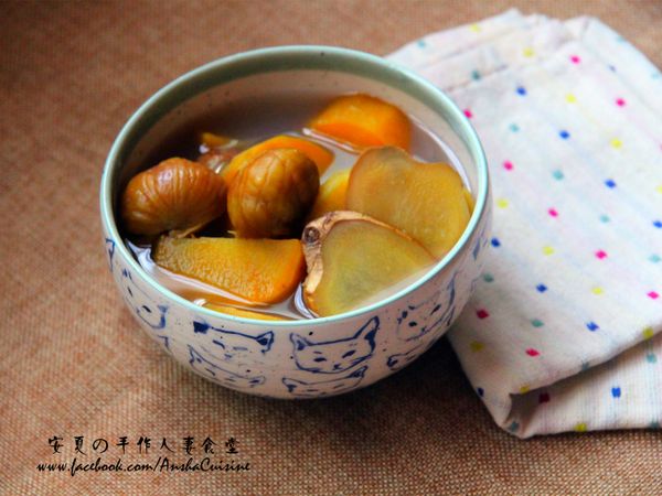 煮滾後加入糖(各種糖都可以)小火燉煮30分鐘即可