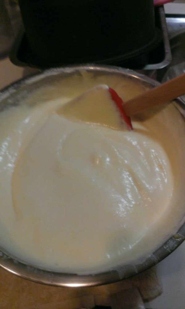 打好蛋白分2次加入蛋黃糊以切拌的方式拌勻