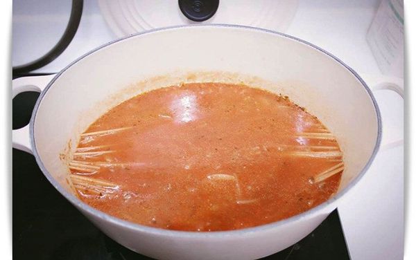 放入義大利麵條。