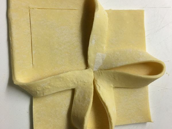 拉起四個角摺向中心