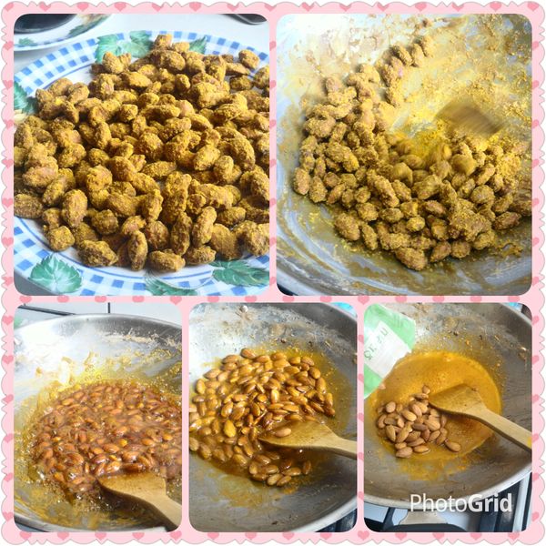 快速拌炒（前後約10分鐘）薑黃薑汁全部裹滿了杏仁粒，盛起，風扇吹涼裝罐，天天都可增足滿滿能量！
https://youtu.be/saawbcIICQE