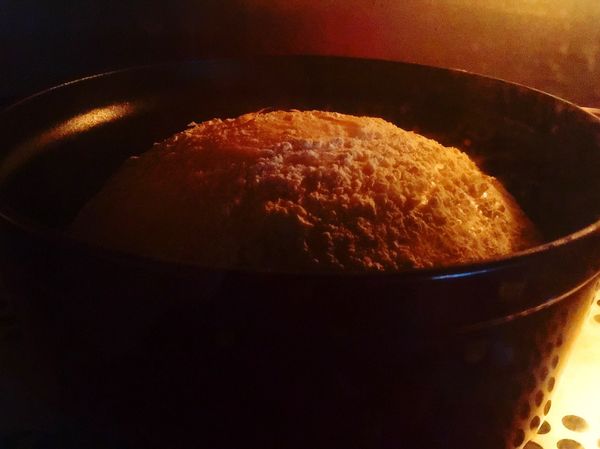 然後取出鍋蓋，再繼續烤15分鐘左右使其上色