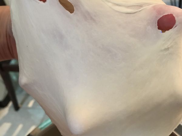 攪打至可拉出薄膜就完成了