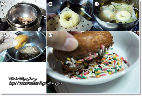 〈4〉將巧克力磚切成小塊，放在袋子的角落綁起來，再放進溫水裡面 or 放入鍋中隔水加熱溶解。【如圖9】