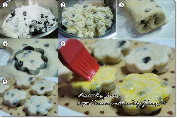 將所有材料混合，鮮奶分次加入，略拌成糰不要揉勻。【如圖1~2】