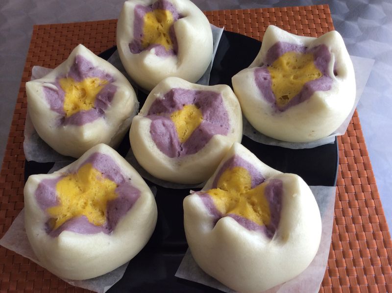 三色開花饅頭