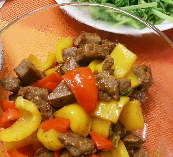 {愛美麗的輕鬆料理} ~ 彩椒骰子牛