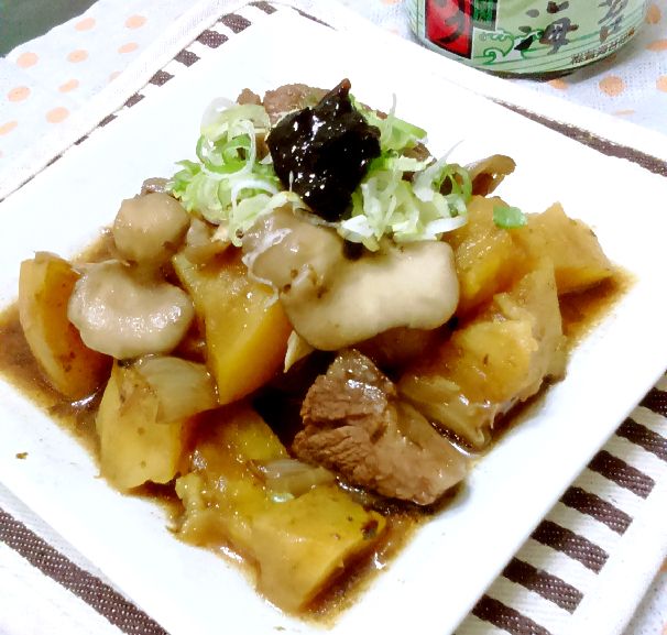 舞菇海苔醬牛肉燉番薯