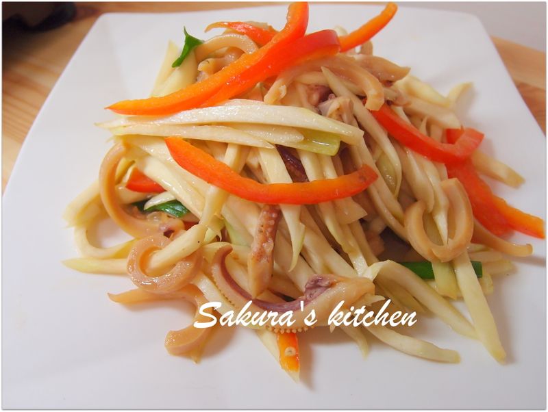 ♥我的手作料理♥ 筊白筍炒魷魚