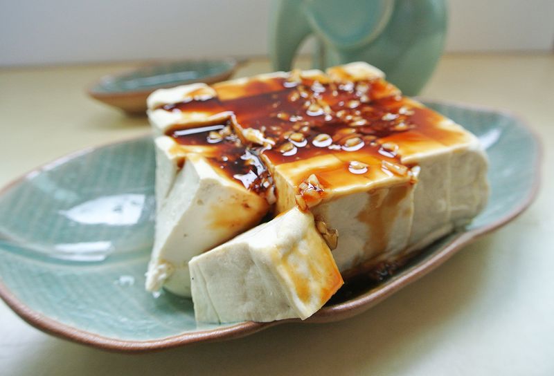 板豆腐佐蒜味醬油