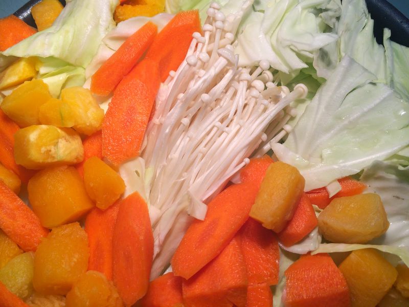 和風味噌南瓜蔬菜疊煮鍋 ♪ ♪