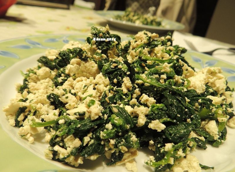 波菜涼拌豆腐