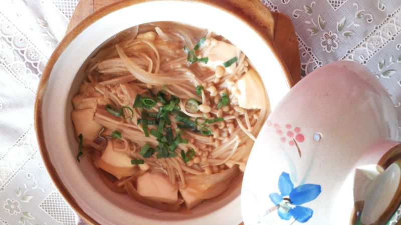 陶燒金針菇豆腐煲(簡單快速料理)