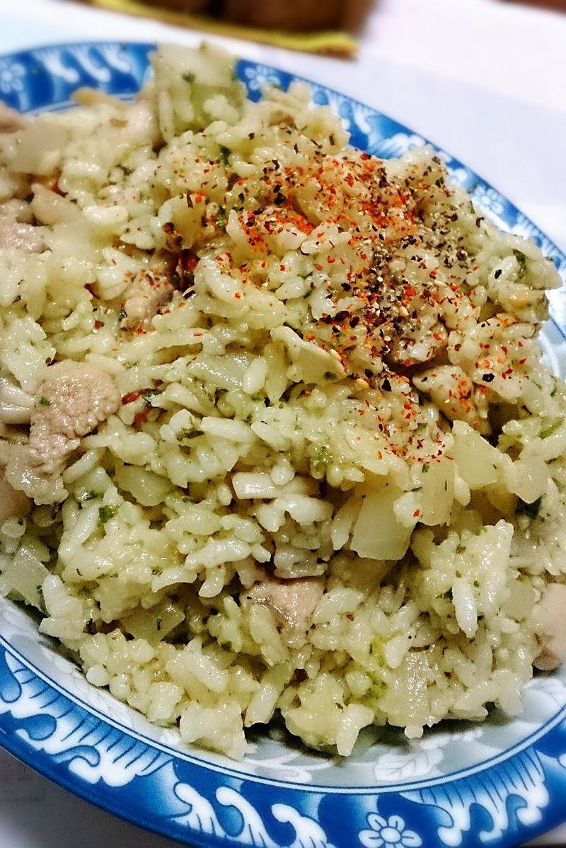 九層塔青醬炒飯