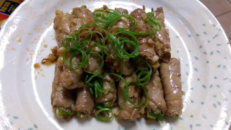 かにの醬燒蔥肉捲
