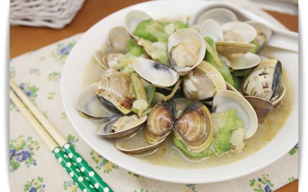 蛤蠣絲瓜~~原汁原味好美味!!!